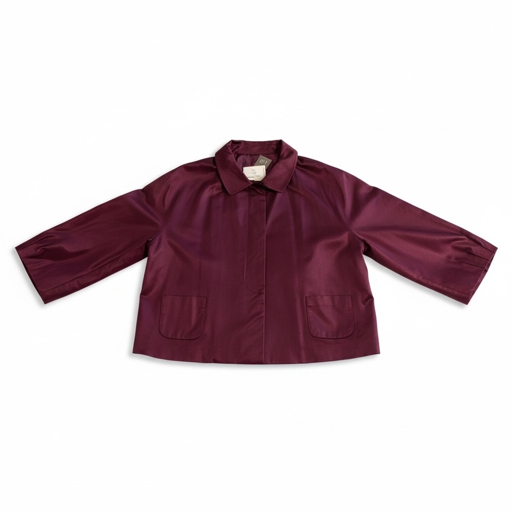 J. Jill Burgundy purple Cropped‎ Trench Jacket